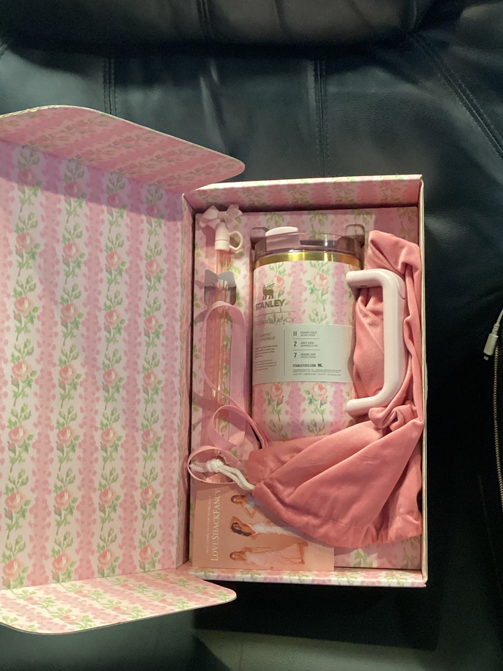 Stanley Pink Floral Insulated Tumbler Gift Set with Matching Accessories